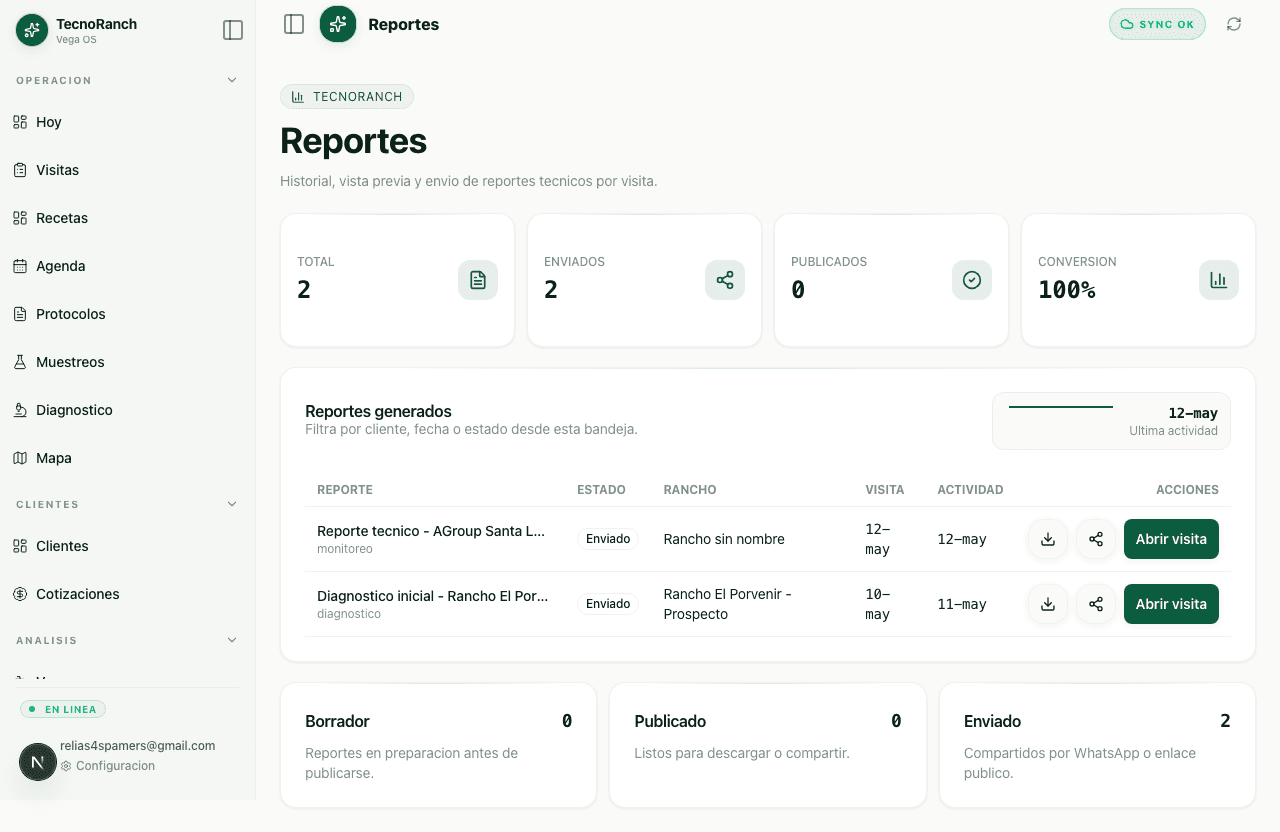 Vista previa de reporte PDF profesional